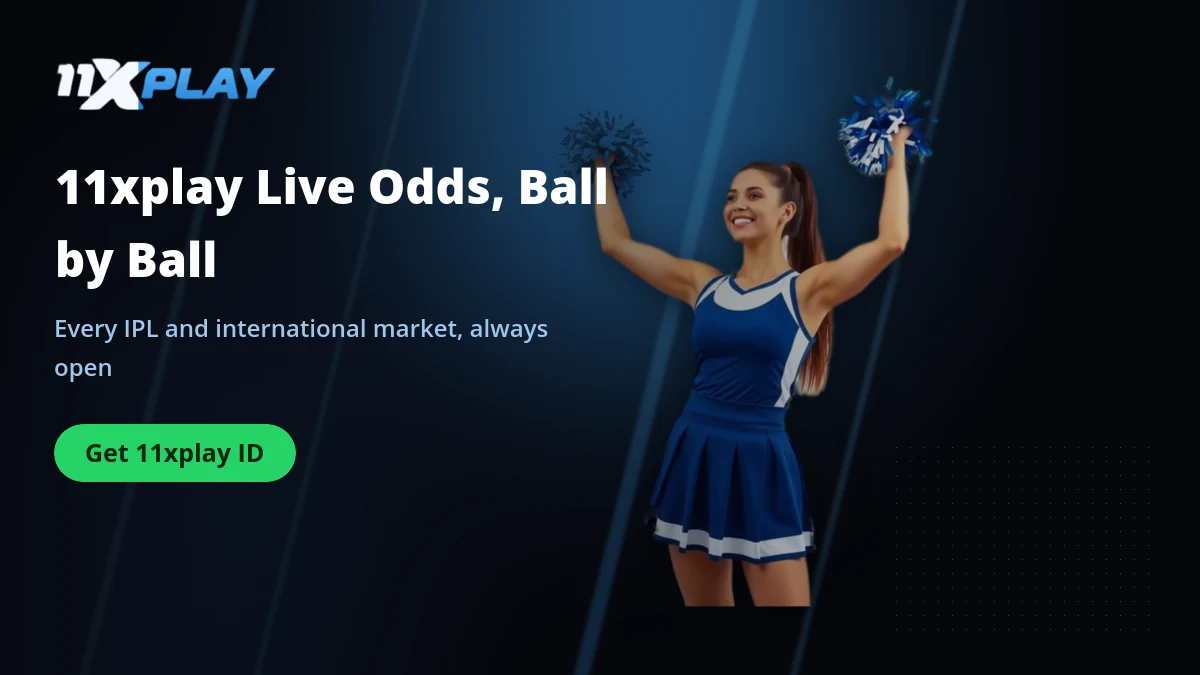 11xplay Live address banner showing ball-by-ball cricket odds