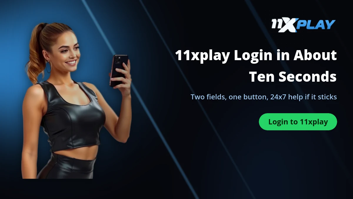 11xplay login banner showing the two-field sign-in and 24x7 support