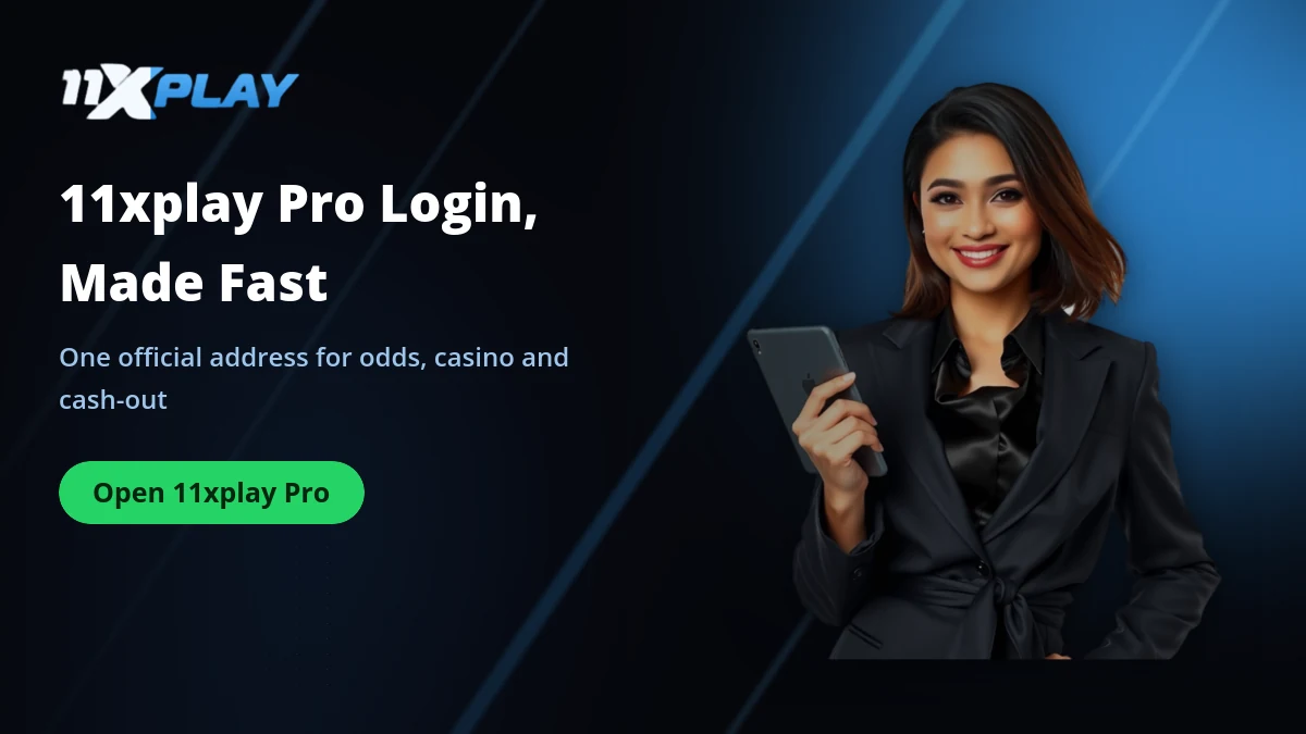 11xplay Pro login banner showing the official pro address and live odds